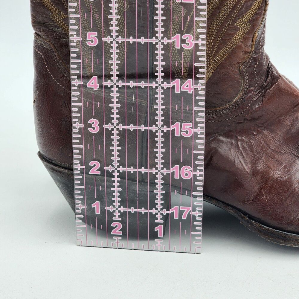 Justin For Billy Martin's Vintage Western Cowboy Leather Boots Women's Size 8.5 - Picture 9 of 10